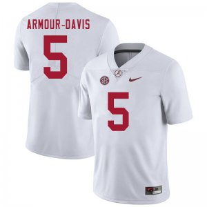 NCAA Men's Alabama Crimson Tide #5 Jalyn Armour-Davis Stitched College 2020 Nike Authentic White Football Jersey YR17J75YO